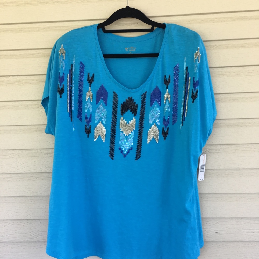 New Directions Weekend Sequined Top